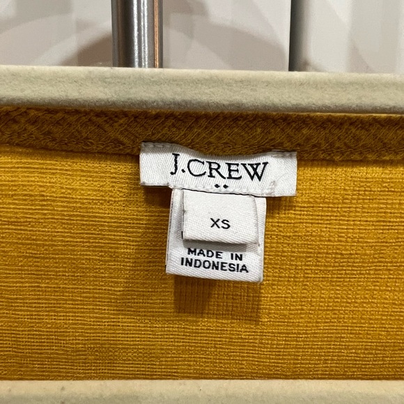 J. Crew Mustard Yellow Tie Front Workwear Work Top - Picture 5 of 7